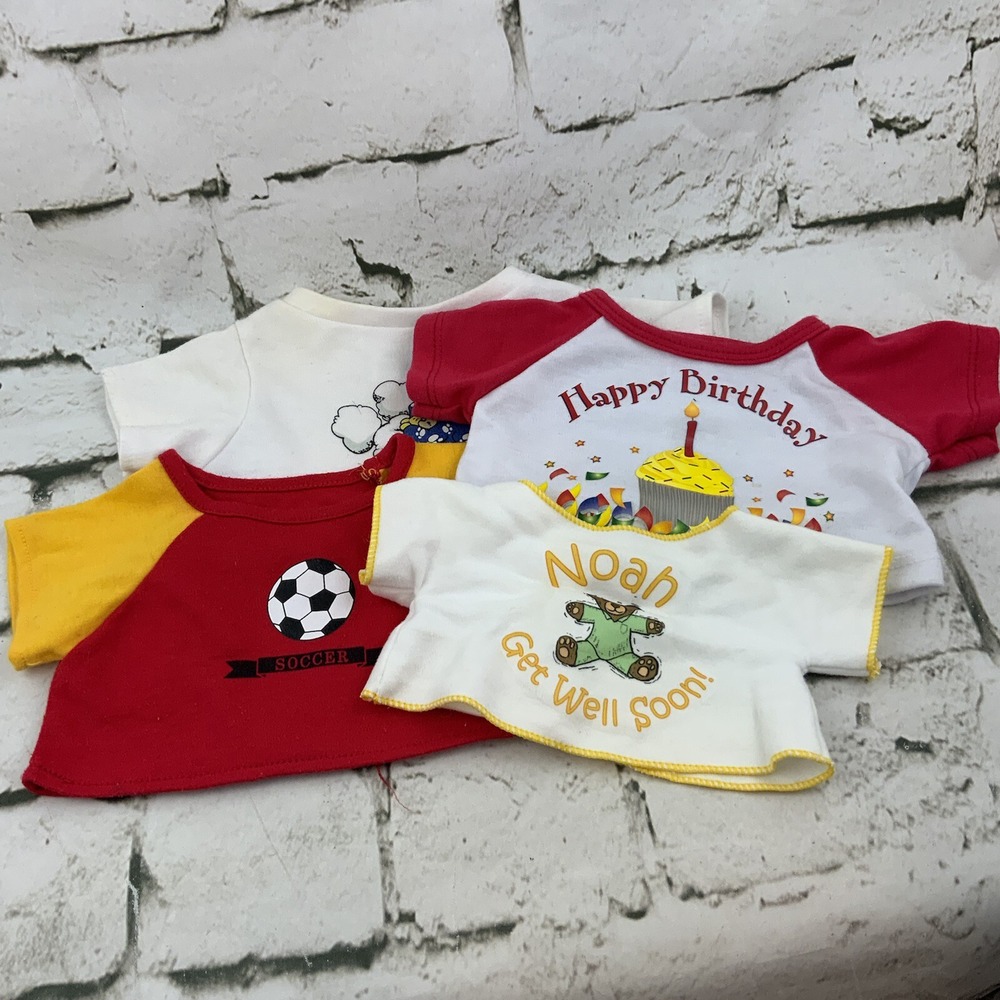 Build A Bear BABW T Shirt Lot Of 4 Birthday Soccer Get Well Soon Sleeping